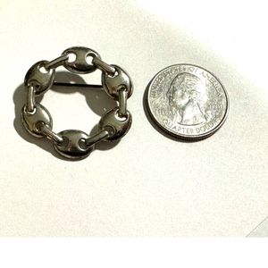 Anchor Mariners Link Silver Round Brooch